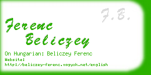 ferenc beliczey business card